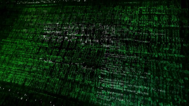 Saudi Arabia flag waving secure code. Saudi Arabian blowing banner cyber security attack and hack concept animation.