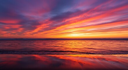 Obraz premium Colorful sunset over the ocean