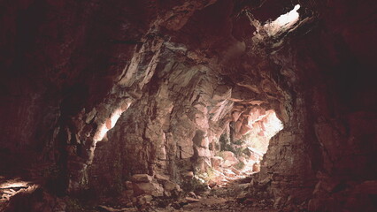 A tunnel with a mysterious light at the end, symbolizing hope and new beginnings