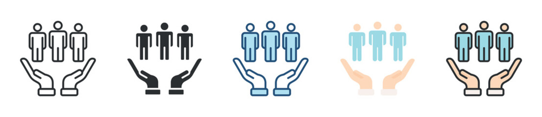 Employees Icon Set Multiple Style Collection