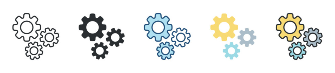 Configuration Icon Set Multiple Style Collection