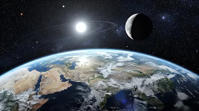 Scientific view from orbit showing our spherical planet, a cosmic perspective that offers evidence against the flat earth theory