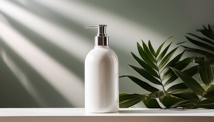 white pump bottle with a simple minimalist design