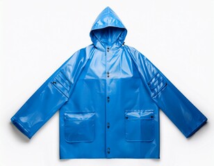 blue rain poncho isolated on a white background