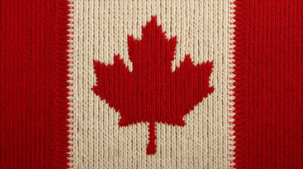 Knitted Embroidery Canadian Flag – Cozy Handcrafted Patriotic Design
