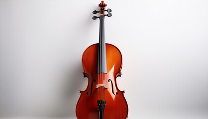 elegant cello on a pristine white backdrop capturing its artistic form