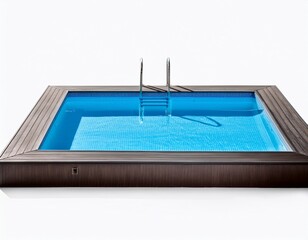 modern rectangular swimming pool image on white background