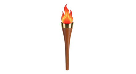 Isolated, glowing torch with flames, representing sports, achievement, competition, and victory