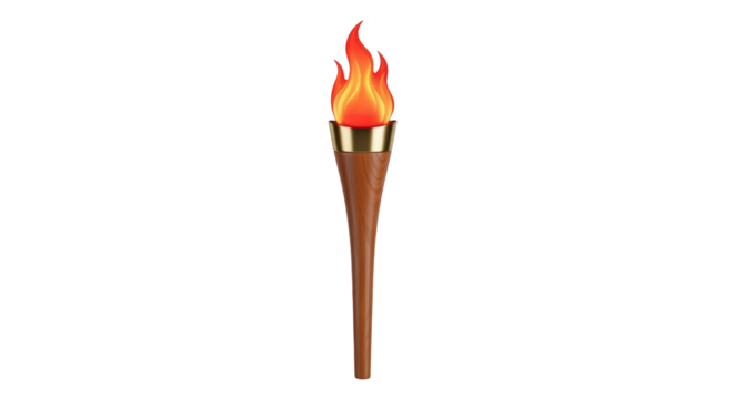 Isolated, glowing torch with flames, representing sports, achievement, competition, and victory - Powered by Adobe