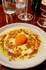 Fine dining dishes nicely decorated and plated at a michelin star restaurant