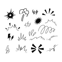 Collection of Hand Drawn Comic Explosion Sound Effects