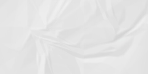 Crumple crushed aged white obsolete rumple craft design. wrinkle ripped creased white crumple aged closeup recycled document grunge paper background.	