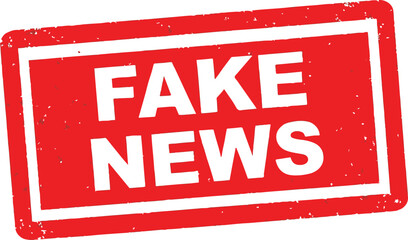 Red Stamp With Black Text Fake News On Transparent Background vector