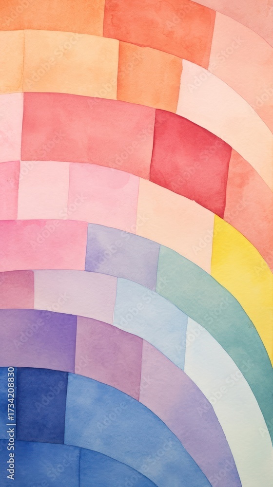 Canvas Prints rainbow abstract shape art.