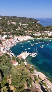 Stunning beaches, turquoise water and green islands in the Ionian Sea around Ithaka and Kefalonia, Greece