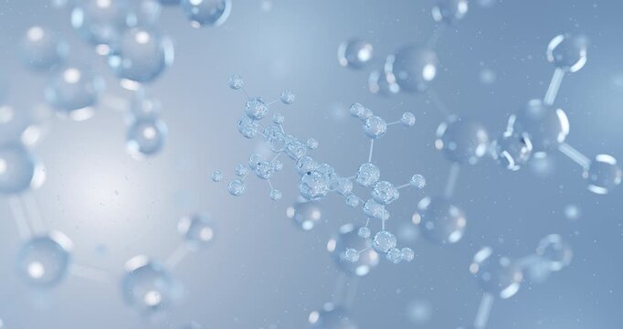 HOT-17 rotating 3D model of psychedelic phenethylamine, seamless looped video
