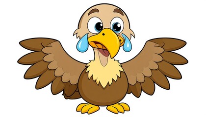 Sad cartoon vulture