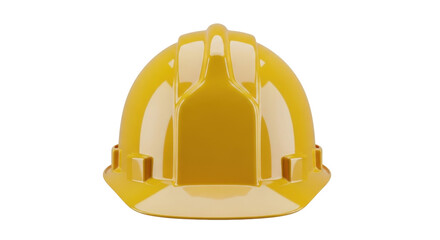 Isolated yellow construction helmet for jobsite protection, professional worker safety gear