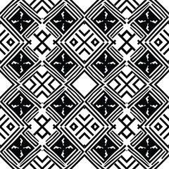 Vector seamless tribal diamond grid ornament inspired by Nusa Tenggara Timur ikat weaving heritage, bold ethnic geometric decorative pattern for textile and cultural design