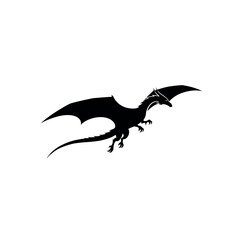 Black Dragon Flying Silhouette.