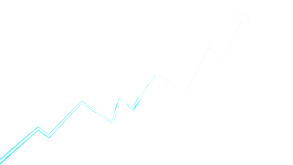 Abstract line graph isolated on transparent background showing a fluctuating trend