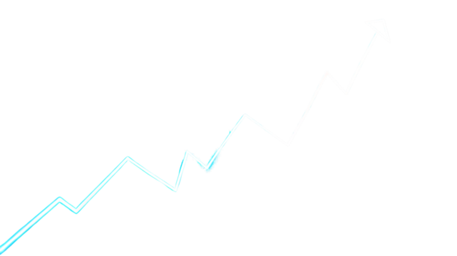 Abstract line graph isolated on transparent background showing a fluctuating trend