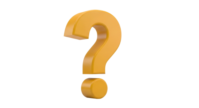 Isolated golden question mark, symbol of doubt or interrogation, a question, problem