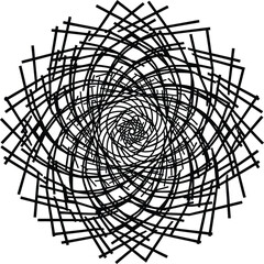 Vector circular woven spiral ornament, heritage NTT ikat weaving style, premium textile pattern for packaging