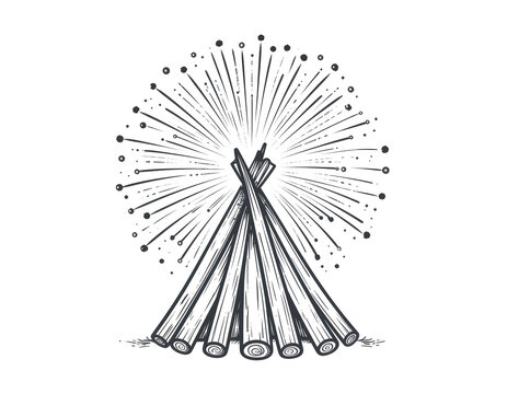 Fireworks Over Silhouette &mdash; Guy Fawkes Night Concept.