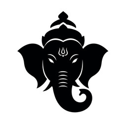 Elegant Silhouette of Lord Ganesha A Symbol of Wisdom and Prosperity.
