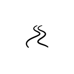 Simple black wavy line drawing on white background.