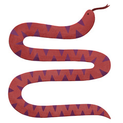 Snake, watercolor clip art illustration