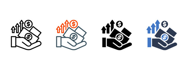Revenue Growth multiple icon style vector illustration