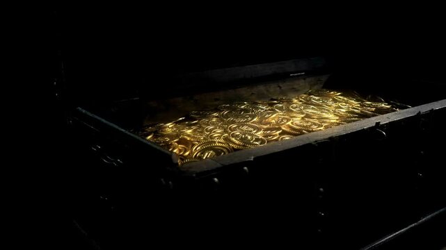 American gold coin treasure hoard of the rare USA dollar bullion currency coinage used in the late 19th century as America money, stock photo image