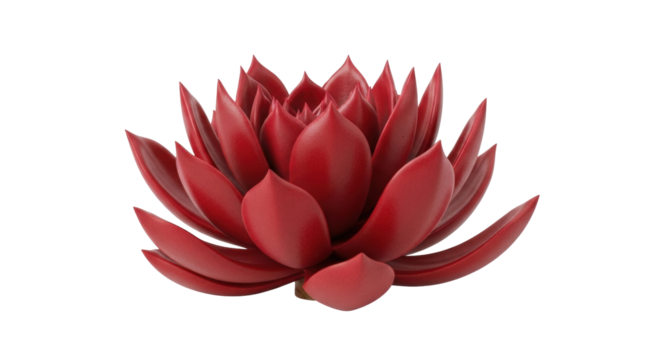 Isolated Red Echeveria succulent plant, botanical rosette with fleshy leaves, vivid color