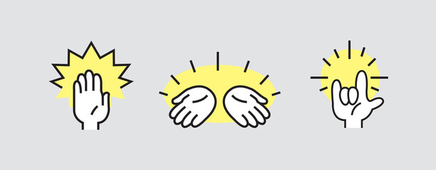 資料用 Hand Sign Icons (color) – プレゼン資料で使えるハンドジェスチャーアイコンセット(カラー)