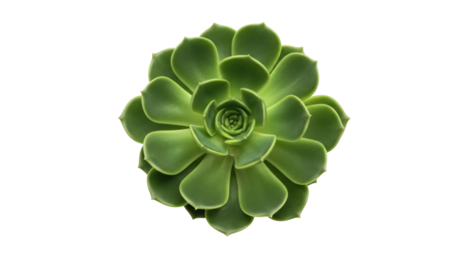 Isolated succulent rosette, a green Echeveria plant, perfect for desert garden, closeup view