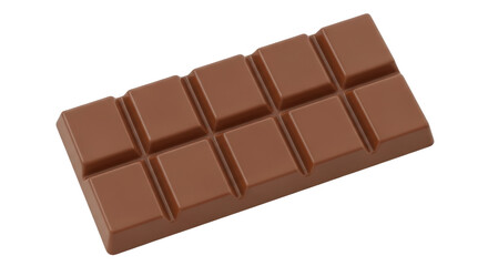 Isolated milk chocolate bar, delicious confectionery treat, cocoa dessert and snack