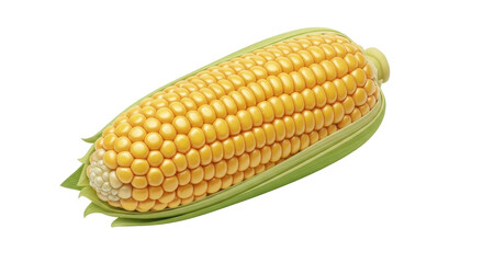 Isolated Ear of Corn with Husk, Maize Harvest, Corncob, Zea Mays, Raw Vegetable, Sweetcorn