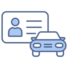 Driving License Blue Icon