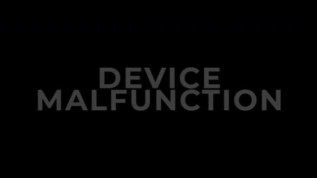 Text Animation with RGB Glitch Effect on Transparent Background, Device Malfunction Warning Message System Error Digital Display.