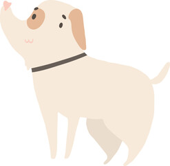 Cute no breed little dog, clip art. Vector hand drawn cartoon illustration of funny happy puppy