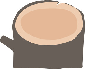 Tree stump clip art. Vector hand drawn cartoon illustration of wood nubbin