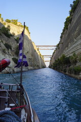 Fototapeta premium Sailing the mighty Corinth Canal in Greece