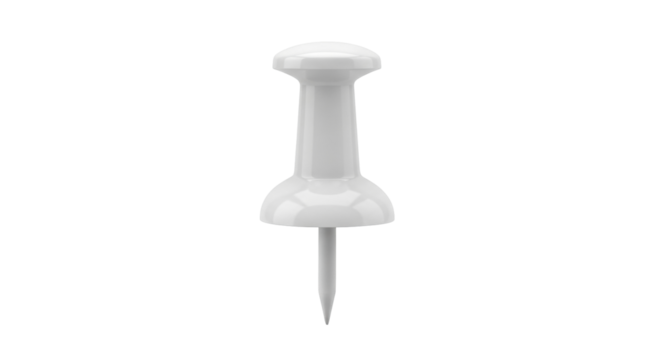 Isolated pushpin with plastic head, stationery item for cork board, office supplies