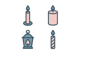 Obraz premium A beautiful collection of burning candles and a decorative lantern with a glowing flame creating a warm and peaceful atmosphere for celebration and spiritual reflection