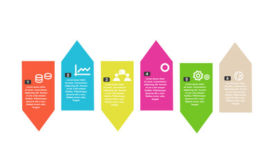 Arrows color infographic template vector