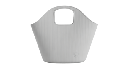 Isolated gray stylish bag for shopping with a handle and a cute heart icon design