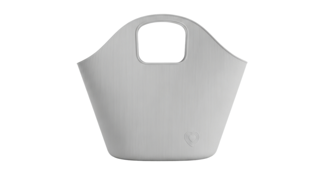 Isolated gray stylish bag for shopping with a handle and a cute heart icon design - Powered by Adobe