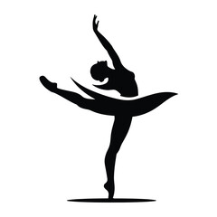Elegant silhouette of a ballerina in a graceful pose © ariyan